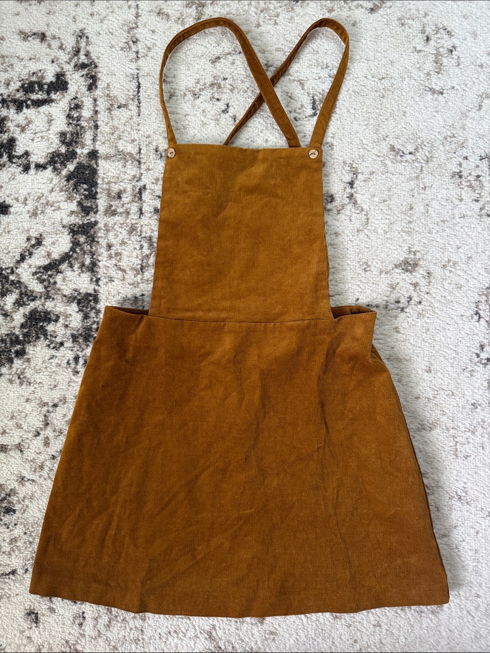 Zara Rust Brown Corduroy Pinafore Mini Dress
